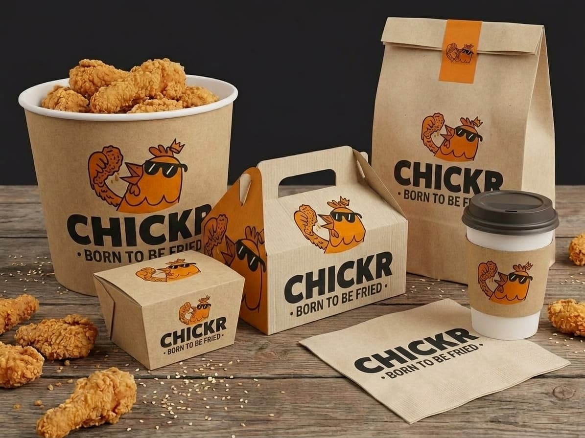 Chickr Verpackungen und knuspriges Chicken